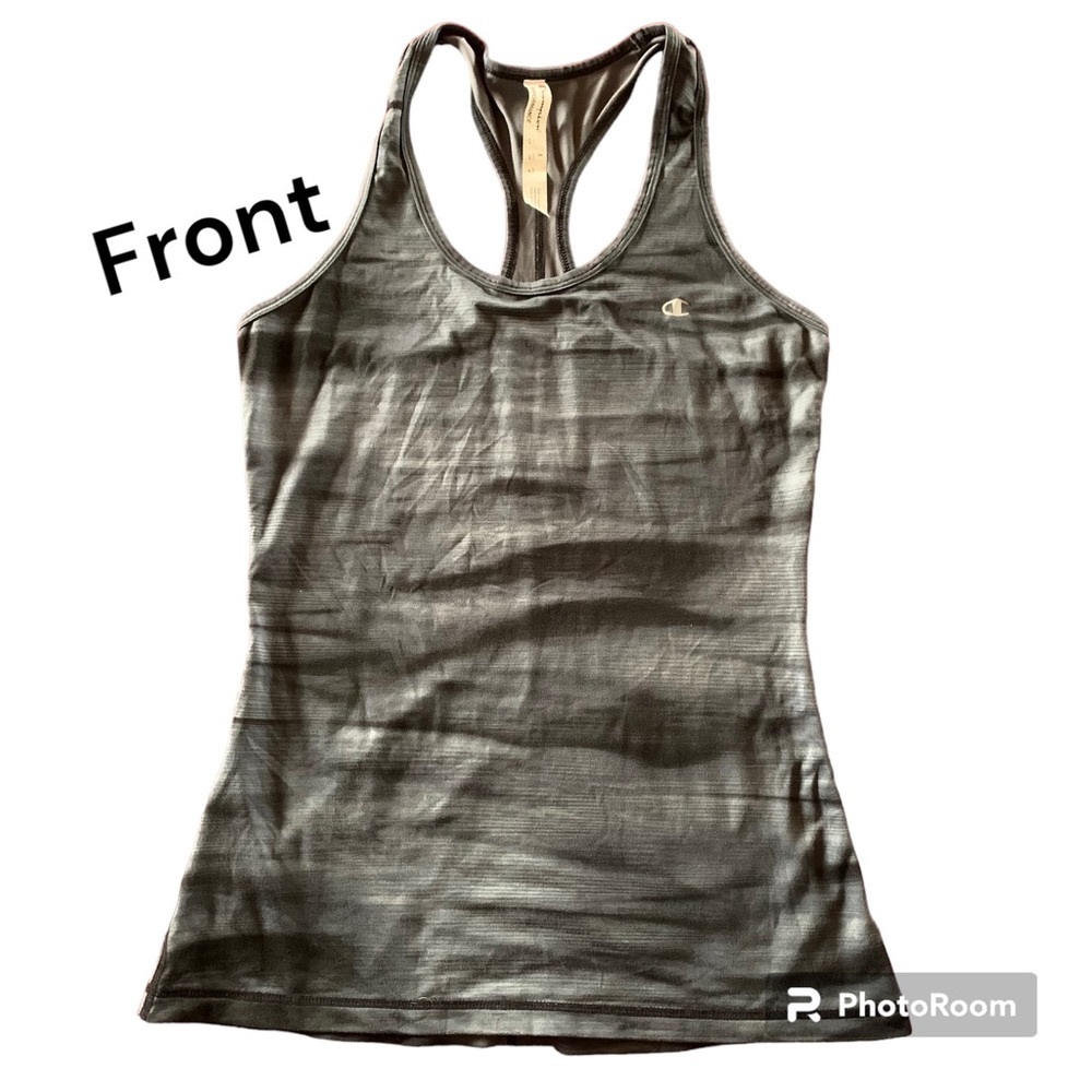 Champion, gray and black top, Size Small